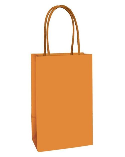 Paper Kraft Treat Bags 8pk – Pumpkin Orange