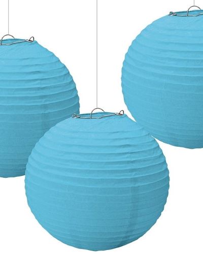 Paper Lanterns 3pk Caribbean Blue