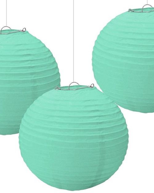 Paper Lanterns 3pk Robins Egg Blue