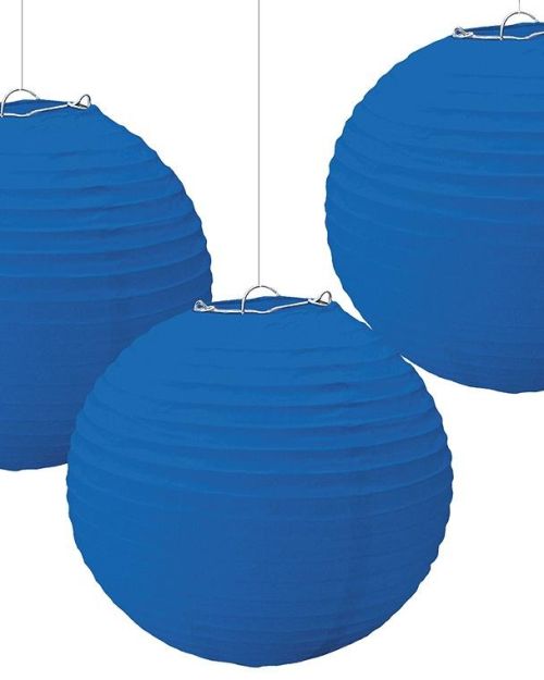 Paper Lanterns 3pk Royal Blue