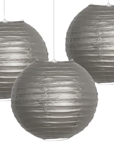 Paper Lanterns 3pk Silver