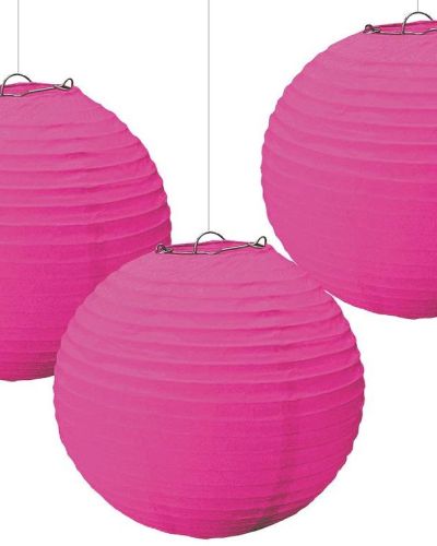 Paper Lanterns 3pk Bright Pink