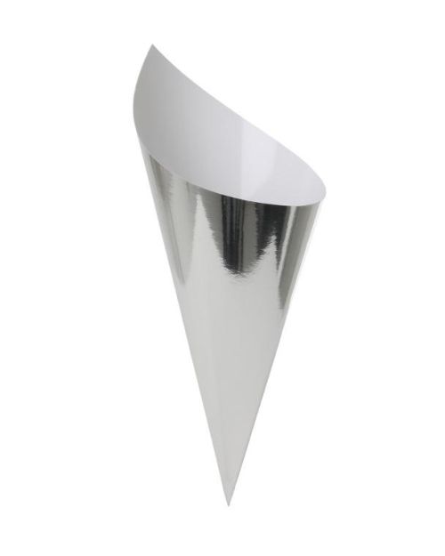 Paper Snack Cones 10pk Silver