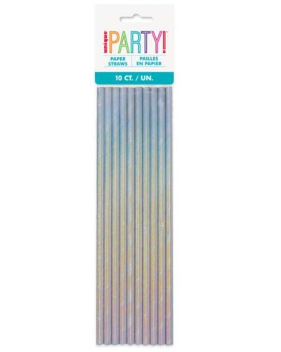 Paper Straws Iridescent 10pk