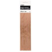 Paper Straws Rose Gold Foil 10pk
