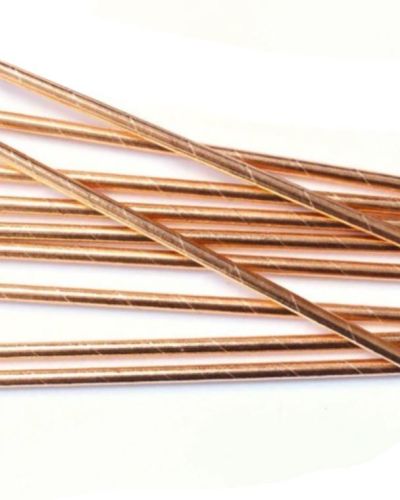 Paper Straws Rose Gold Foil 10pk