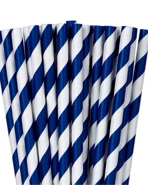 Paper Straws Royal Blue 24pk