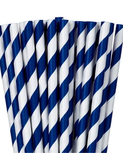 Paper Straws Royal Blue 24pk