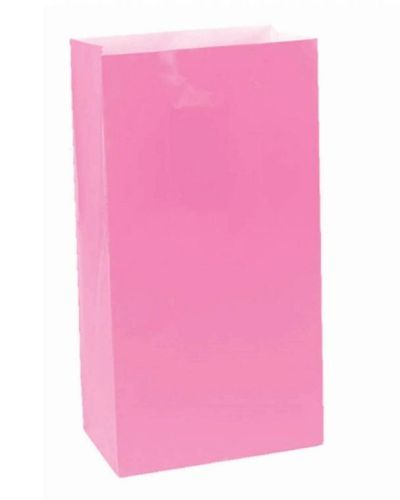 Paper Treat Bags 12pk Bright Pink
