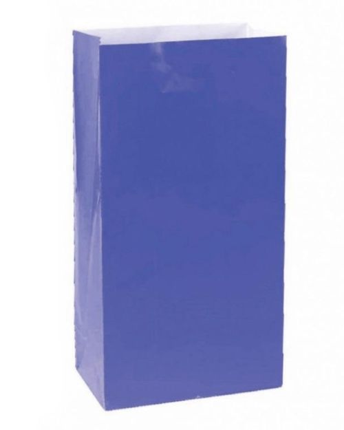 Paper Treat Bags 12pk Royal Blue