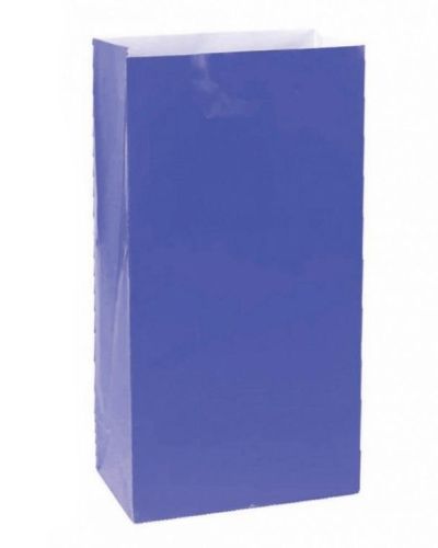 Paper Treat Bags 12pk Royal Blue