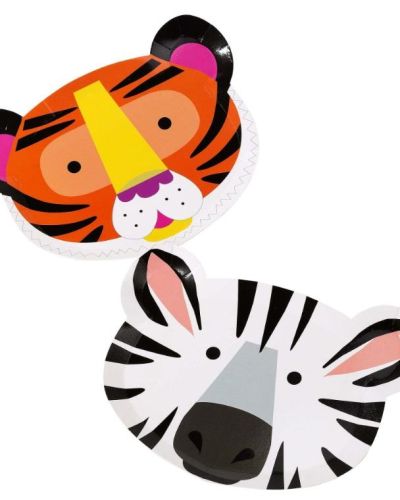Party Animals Shaped Plates 12pk