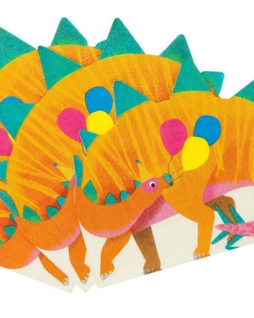 Party Dinosaurs Shaped Napkins 16pk