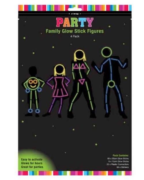 Party Glow Family Stick Figures 4pk