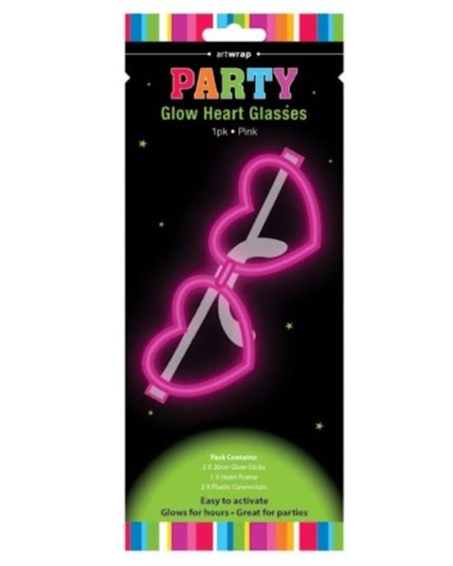 Party Glow Heart Glasses