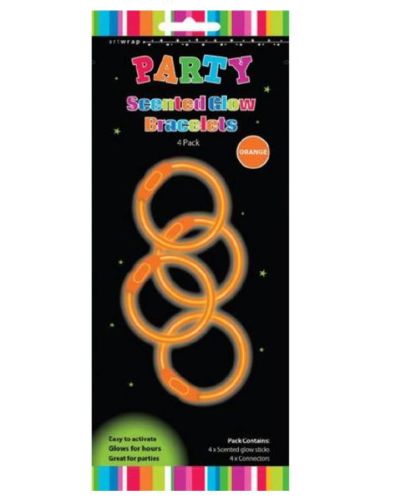 Party Glow Scented Bracelets 4pk – Orange