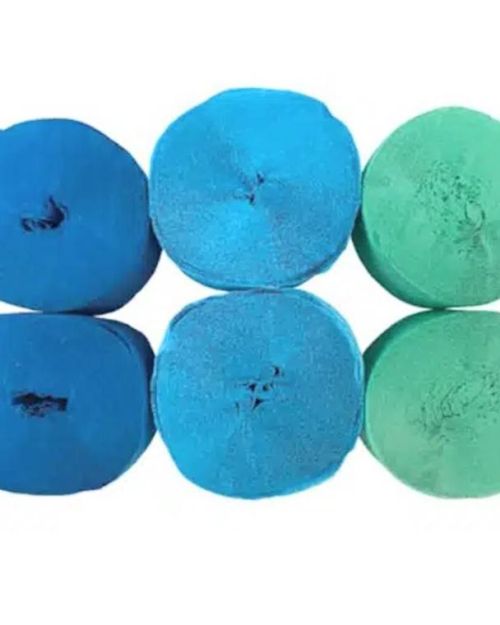 Crepe Paper Streamers 6pk – Blues