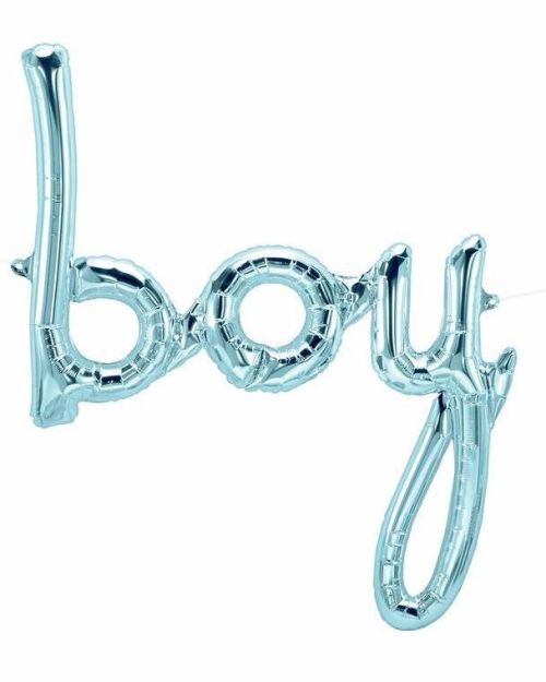 Pastel Blue ‘Boy’ Script Balloon