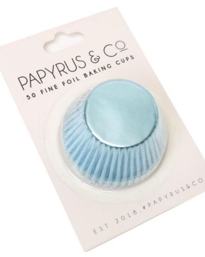 Pastel Blue Foil Cupcake Cases 50pk