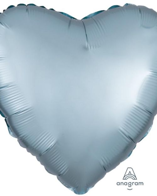 Heart Shaped Foil Balloon – Satin Luxe Pastel Blue