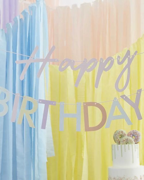 Pastel Happy Birthday Banner