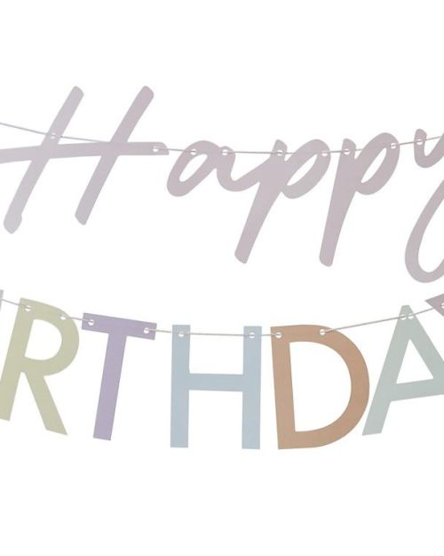 Pastel Happy Birthday Banner