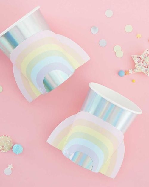Pastel Party Rainbow Cups 8pk