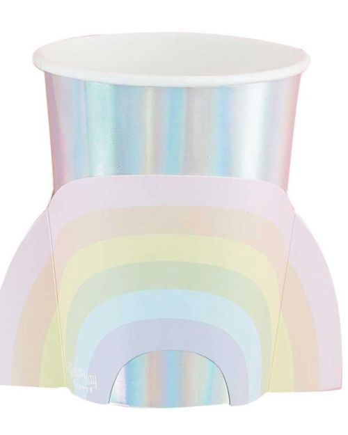 Pastel Party Rainbow Cups 8pk