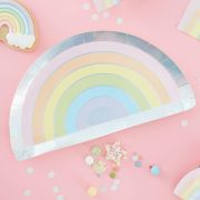 Pastel Party Rainbow Shaped Plates 8pk