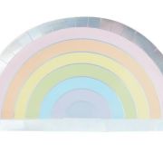 Pastel Party Rainbow Shaped Plates 8pk