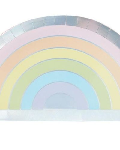 Pastel Party Rainbow Shaped Plates 8pk