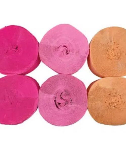 Crepe Paper Streamers 6pk – Pinks