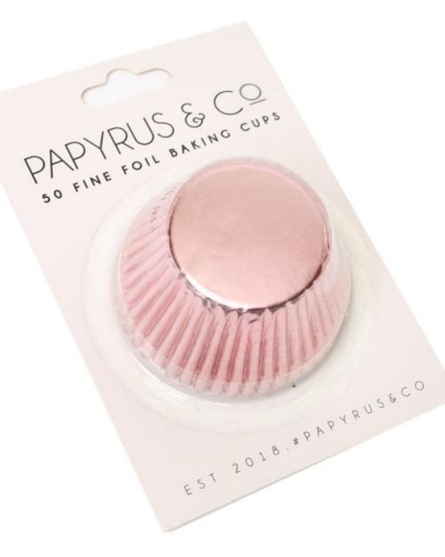 Pastel Pink Foil Cupcake Cases 50pk