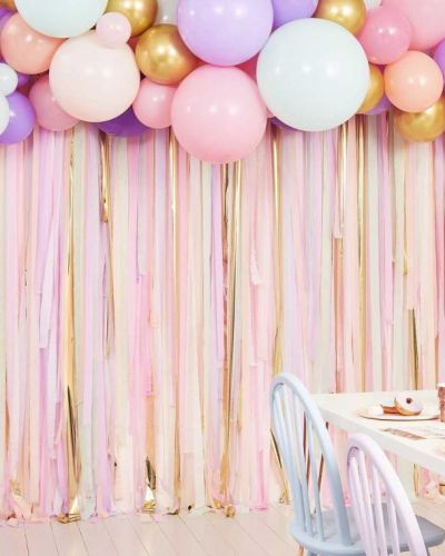 Pastel Streamer & Balloon Backdrop