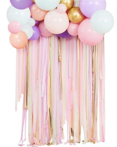 Pastel Streamer & Balloon Backdrop