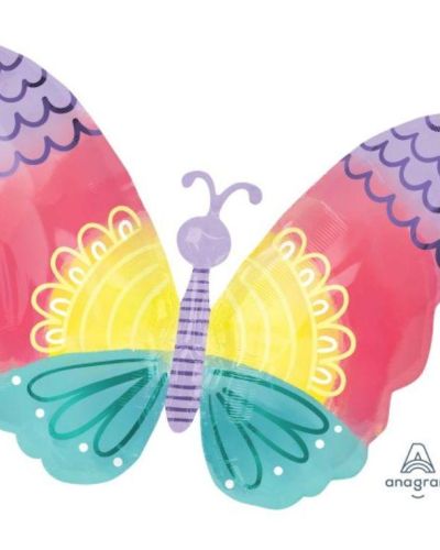 Pastel Tie-Dye Butterfly Supershape Balloon
