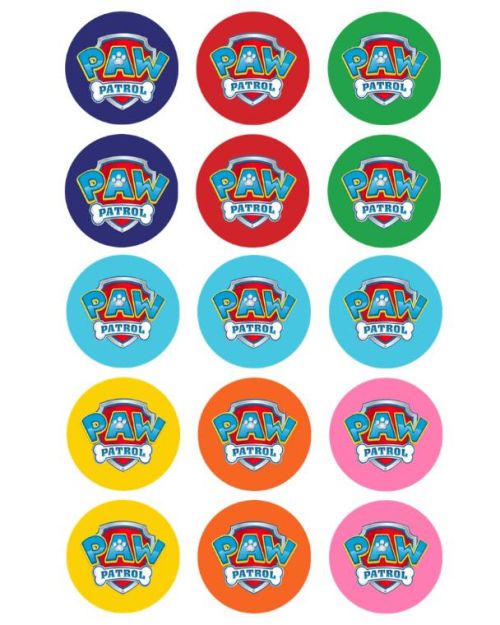 Edible Icing Cupcake Images – Paw Patrol Badges