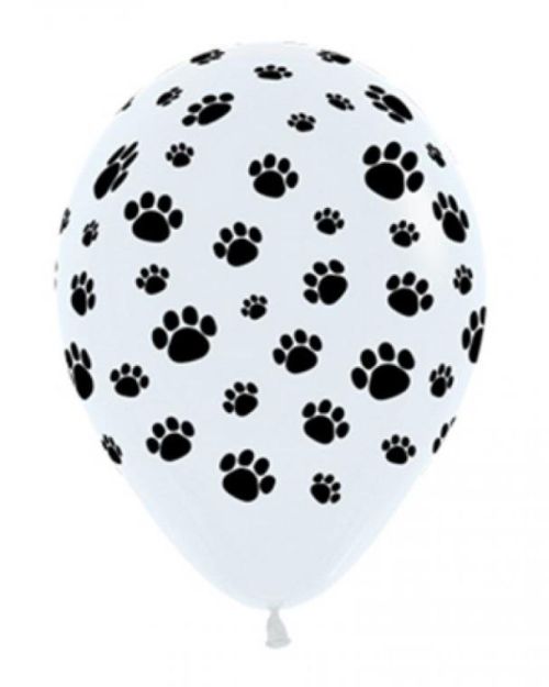 Paw Print Latex Balloons 12pk