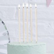 Pearl White Tall Candles – 12pk