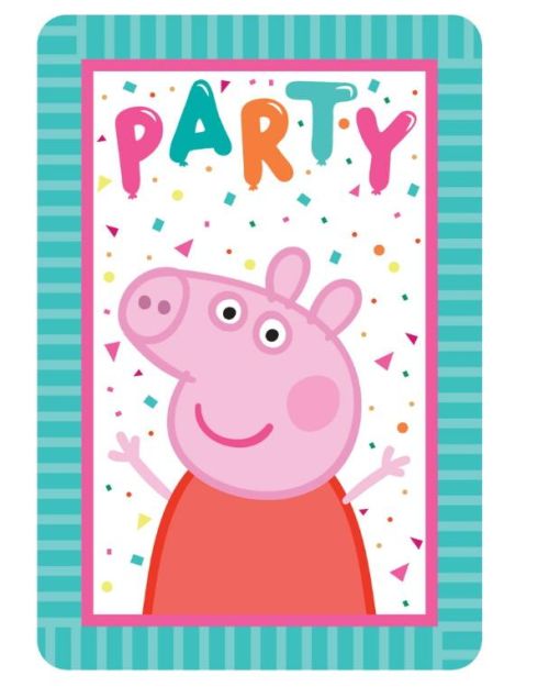 Peppa Pig Confetti Party Invites 8pk