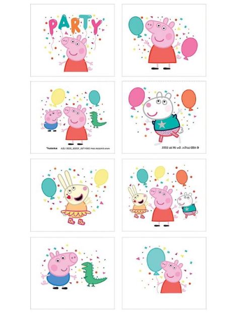 Peppa Pig Confetti Party Tattoos