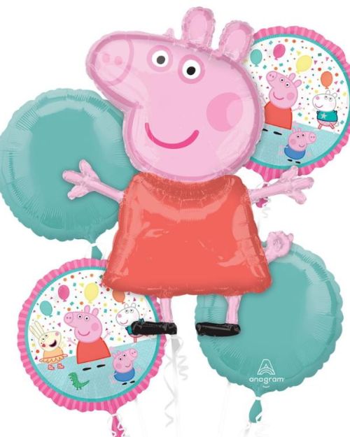 Peppa Pig Foil Balloon Bouquet