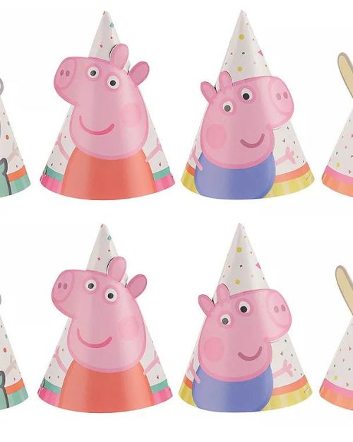 Peppa Pig Mini Party Hats 8pk