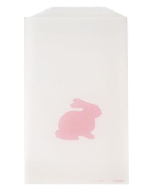 Pink Bunny Glassine Treat Bags 8pk