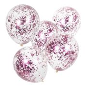 Pink Confetti Balloons 5pk