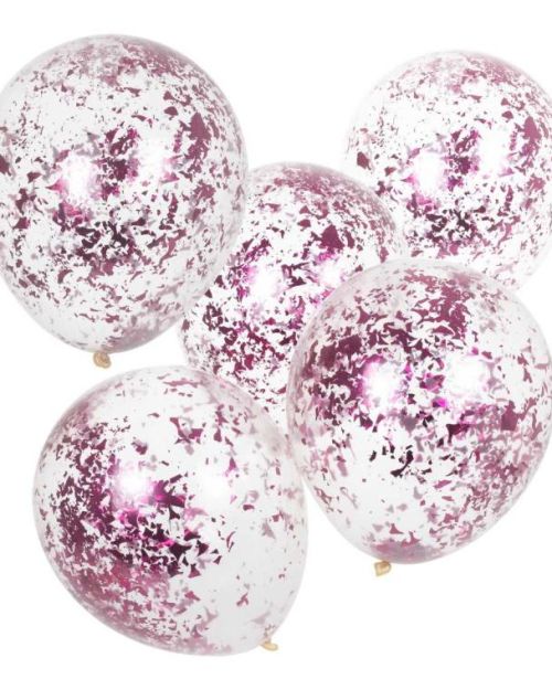 Pink Confetti Balloons 5pk