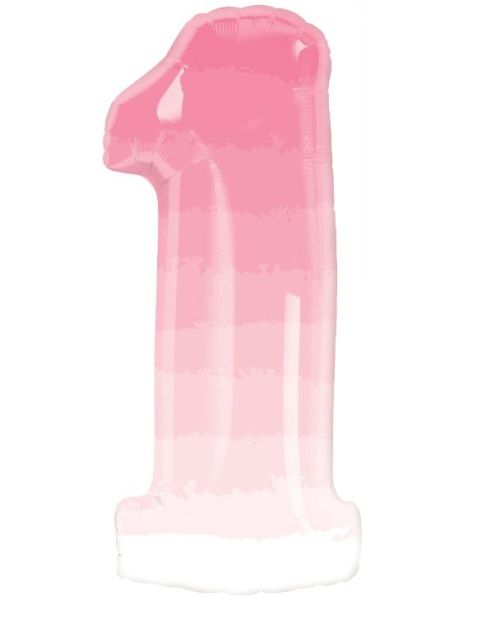 Pink Ombre Number 1 Foil Balloon