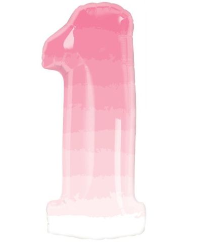 Pink Ombre Number 1 Foil Balloon