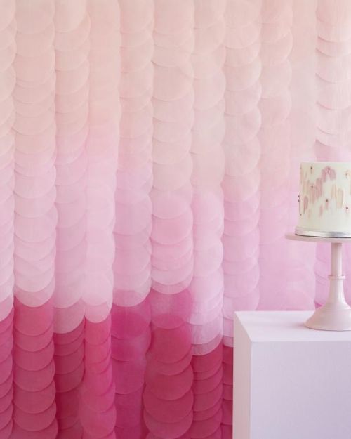 Pink Ombre Tissue Disc Party Backdrop