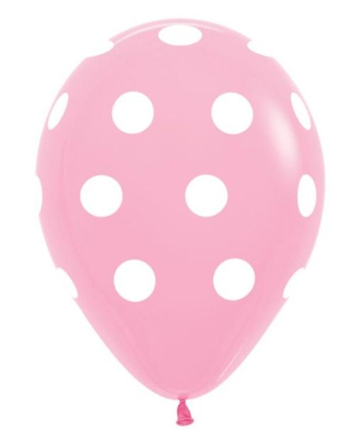 Pink Polka Dot Balloons 12pk